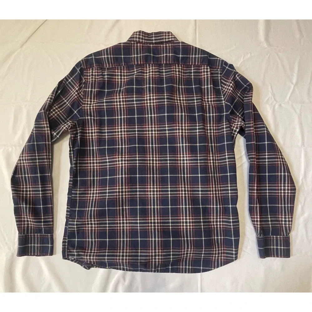 Banana Republic Men's Checkered Button Up Shirt‎ Size Large Untucked Fit Blue